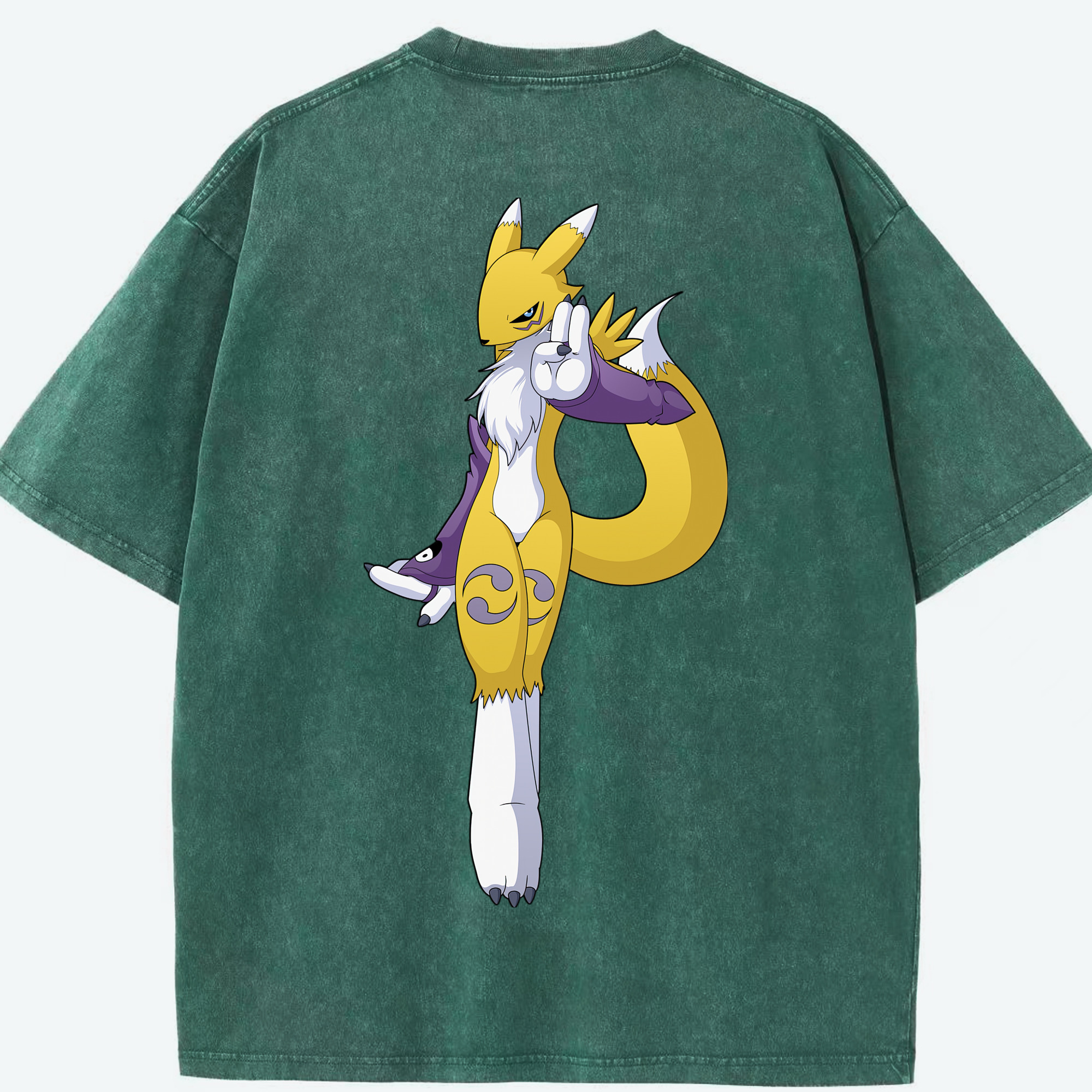 （画像用） Digimon デジタルモンスター/デジモン 綿100% ヴィンテージ風 半袖Tシャツ（背面プリント）